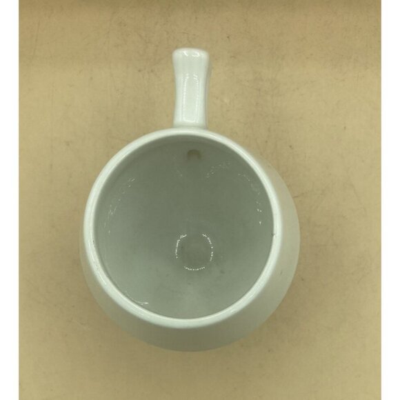 Vintage Hall China Pedestal White Mug Restaurant Ware Black Footed - Picture 7 of 11